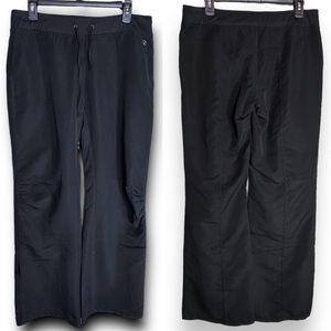 Women's new pants joggers pull-on tie waist polyester Medium black side pockets